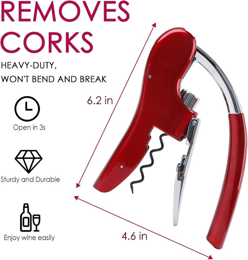 KAYCROWN Wine Bottle Opener, Vertical Lever Corkscrew with Built in Foil Cutter Design, Manual Handheld Corkscrew with Ergonomic Lever Pump - Image 3